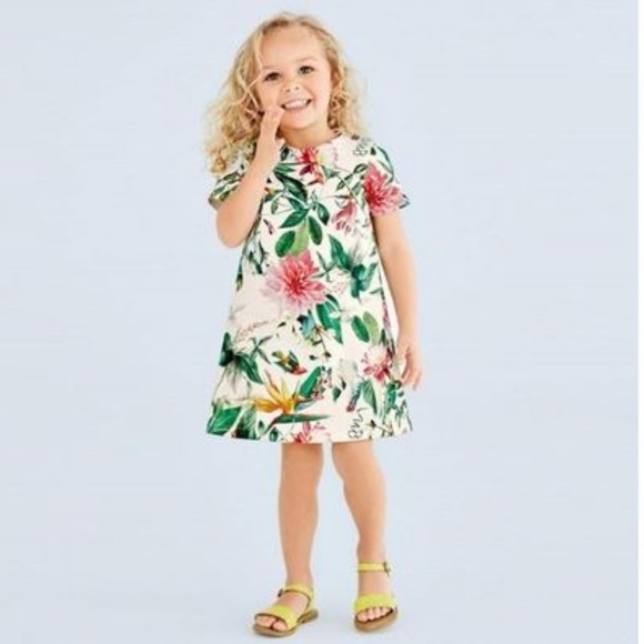 Size 5 Lovely floral girl's lined dress - Picture 4 of 10